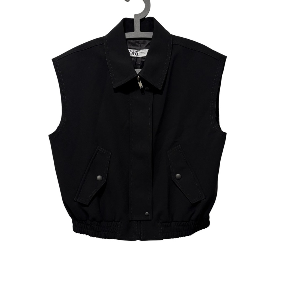 Brand New Zara Shirt-Collar Vest with Pockets – Size XS–S